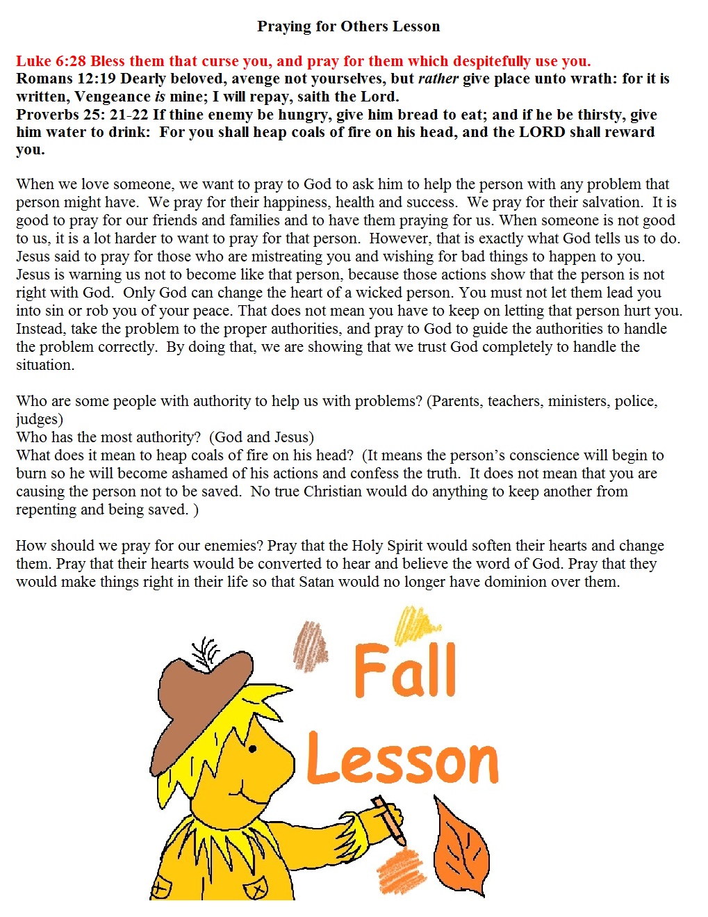 fall-prayer-sunday-school-lesson